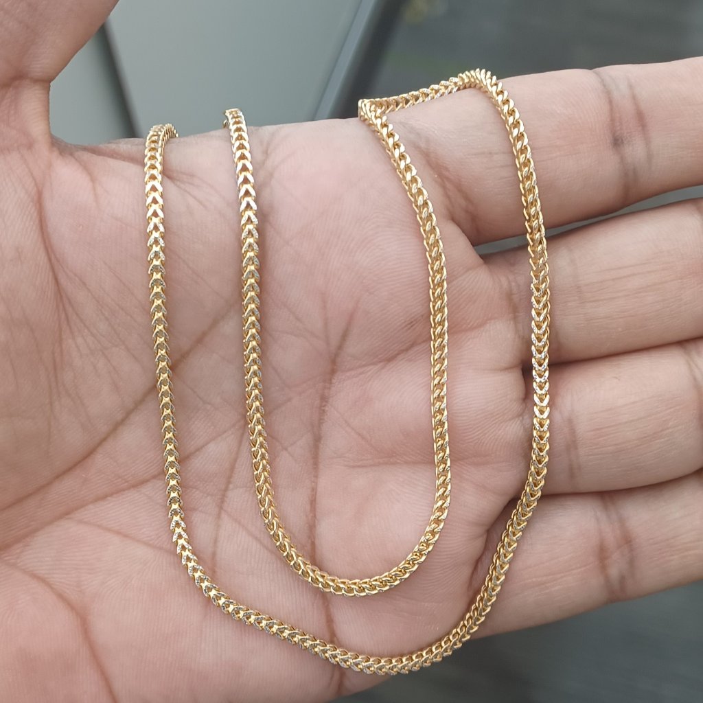 10kt Real Gold Franco Diamond Cut Chain 20 Inches